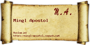 Mingl Apostol névjegykártya